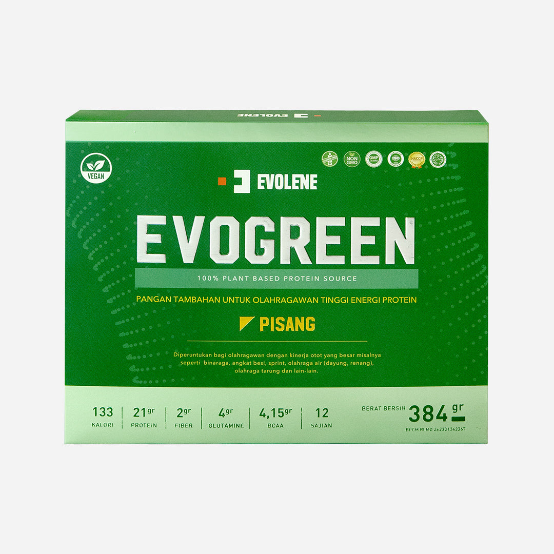 EVOLENE Evogreen 12 Servings (12 Sachet) Supplemen Fitness Vegan Whey Protein