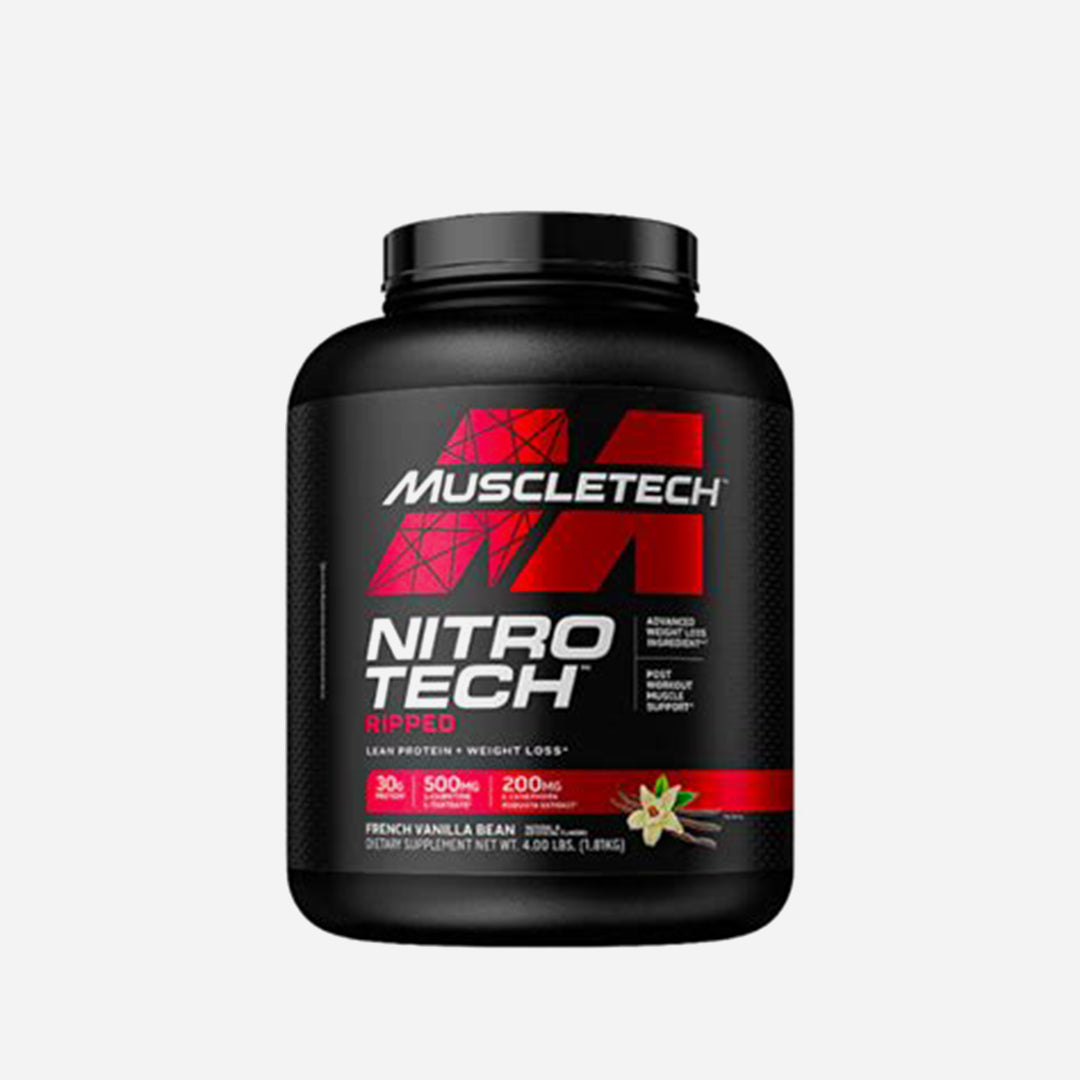 MUSCLETECH Nitrotech Ripped 4 Lbs Supplement Fitness Whey Protein Blend + Fat Burn