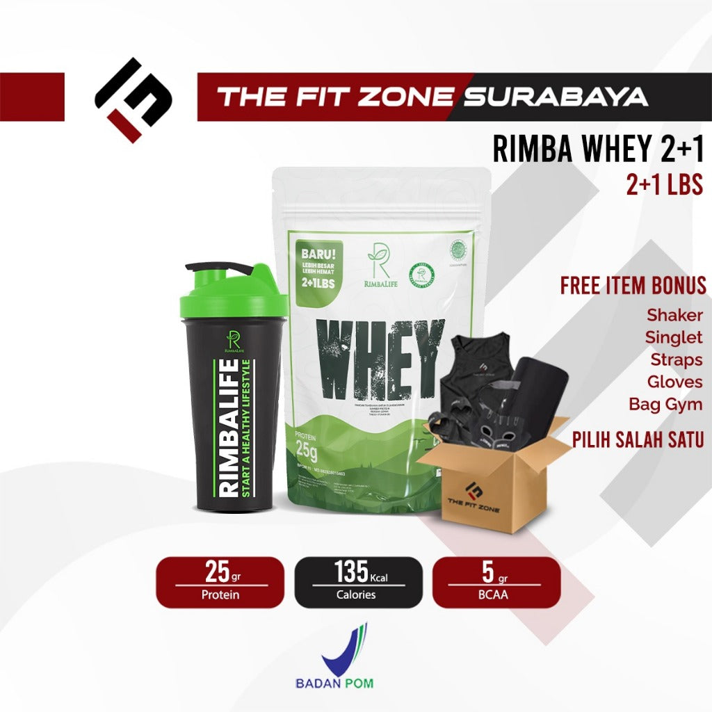 Rimbalife Whey Protein 3 Lbs (2 +1) BPOM Halal Rimba Life Whey Protein