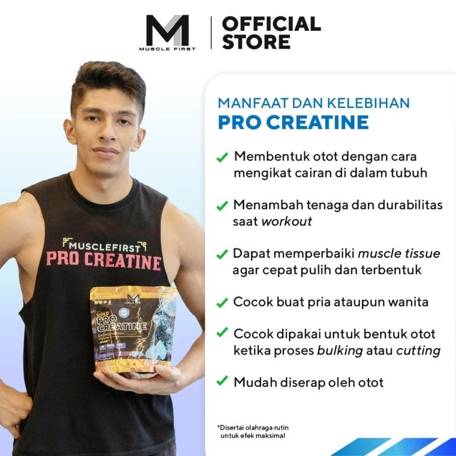 MUSCLE FIRST Pro Creatine 7 Sachet Suplemen Fitness M1 Creatine Monohydrate