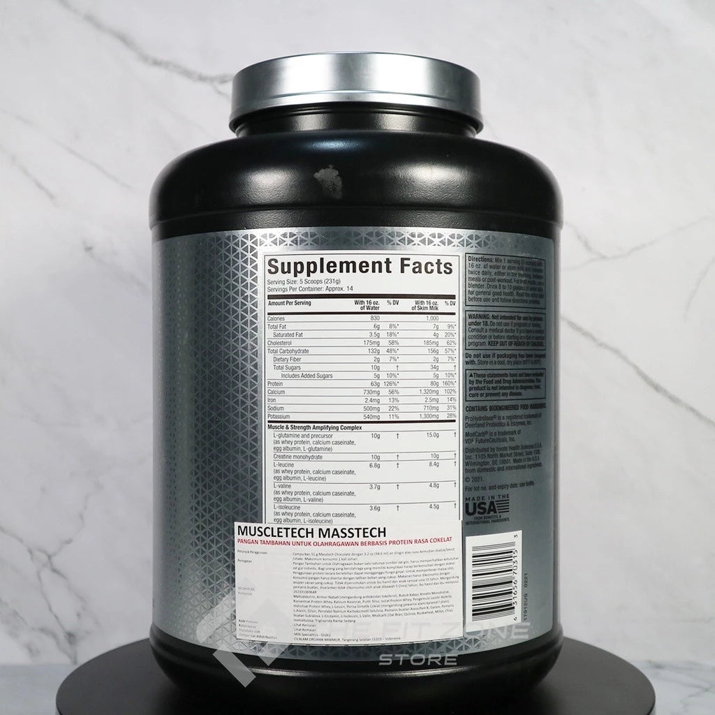 MUSCLETECH Masstech 6 lbs AOM Mass tech Weight Gainer Certificate