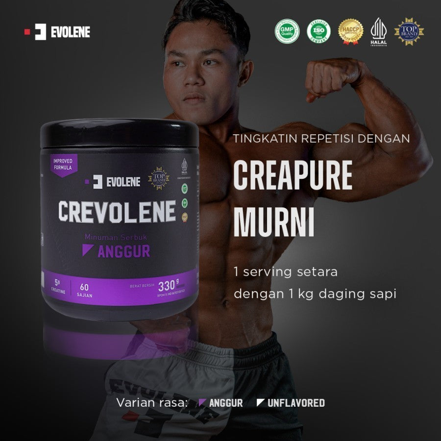 EVOLENE Crevolene Creapure 30 Servings Supplemen Fitness Kreatin Monohydrate