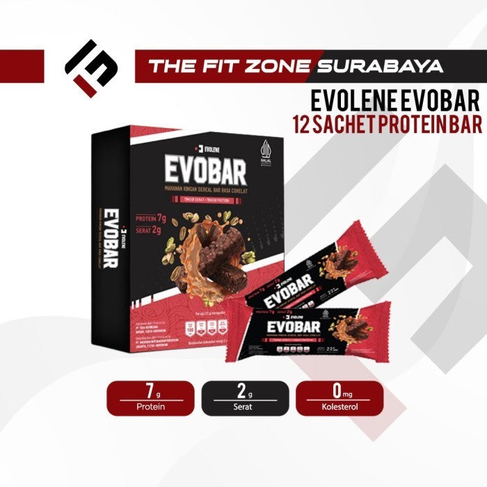 EVOLENE Evobar 1 Box 12 Sachet Snack Protein Bar