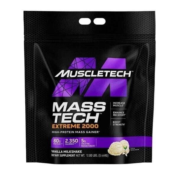 MUSCLETECH Masstech Extreme 2000 20 Lbs Weight Mass Gainer New Pouch Packaging Certificate