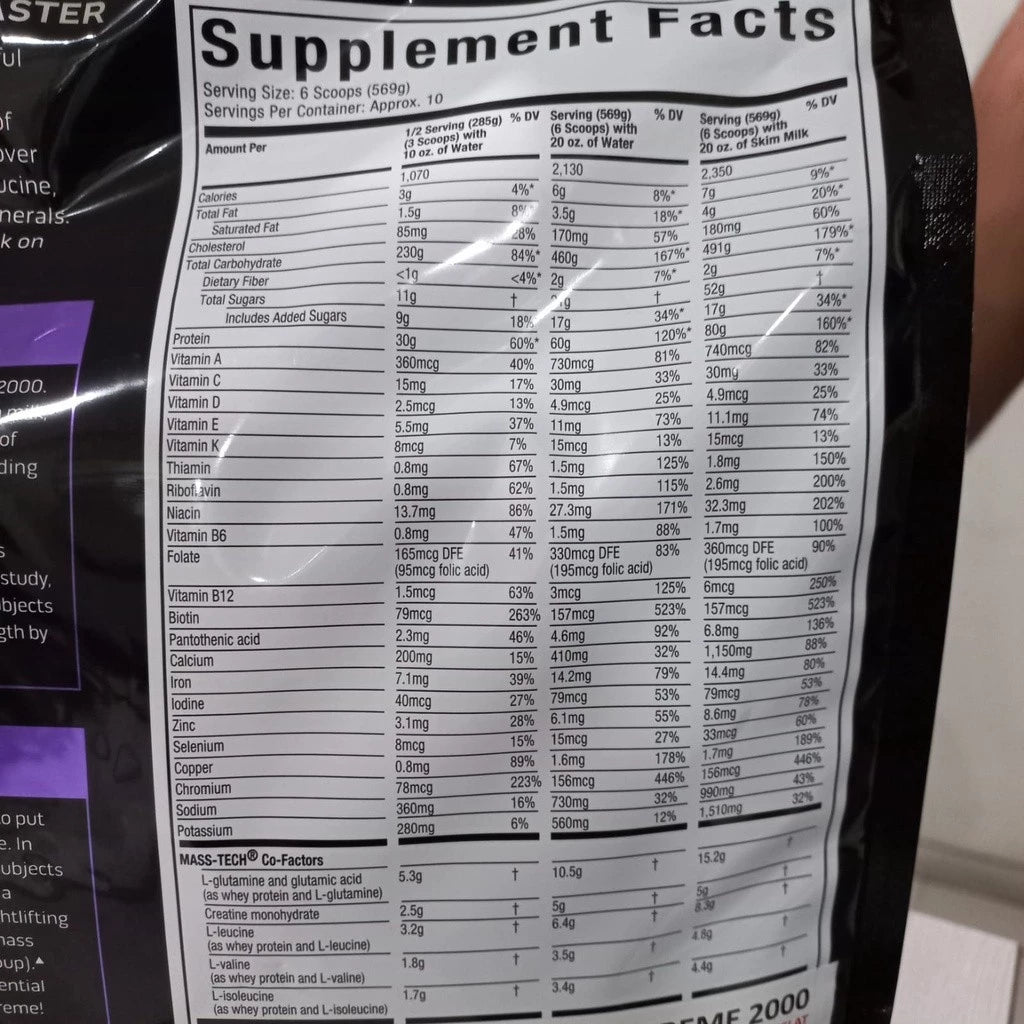 MUSCLETECH Masstech Extreme 2000 20 Lbs Weight Mass Gainer New Pouch Packaging Certificate