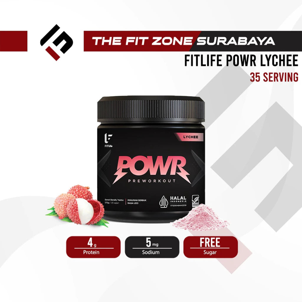 FITLIFE Pre Workout POWR 35 Serving 175 Gram Supplemen Fitness Preworkout PWO Energy Drink