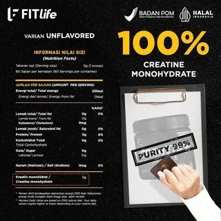 FITLIFE Creaflex 300 Gram 60 Servings Suplemen Fitness Creatine Monohydrate