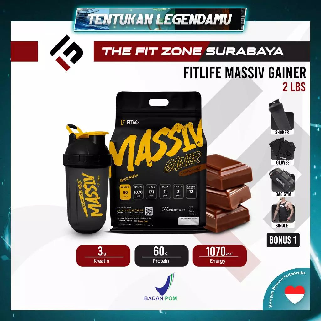 FITLIFE Massiv Gainer 2 Lbs Supplement Fitness Weight Mass Gainer Susu Penambah Berat Badan