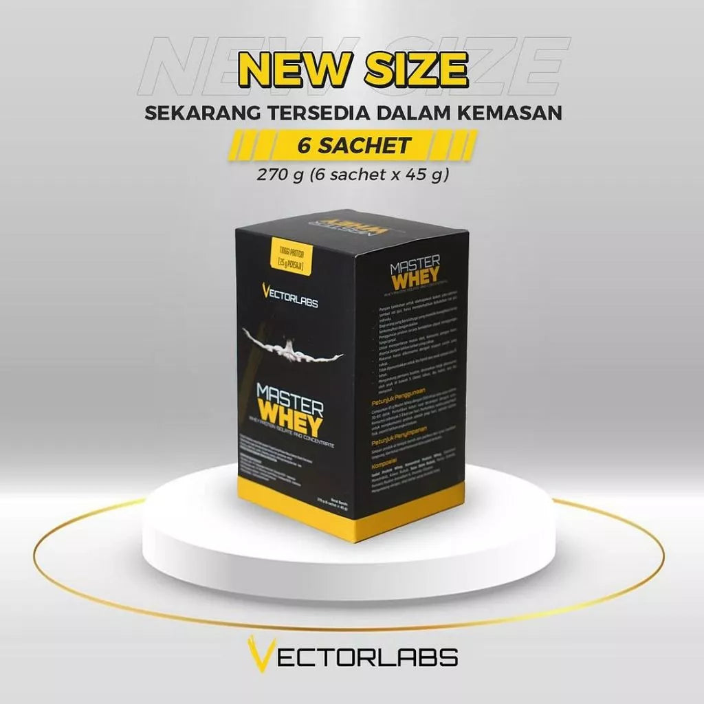 VECTORLABS Master Whey Box 6 Sachet Suplemen Fitness Whey Protein