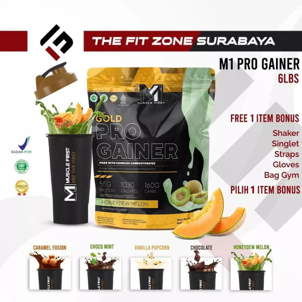 MUSCLE FIRST Gold Pro Gainer 6 Lbs Supplemen Fitness M1 Weight Mass Gainer