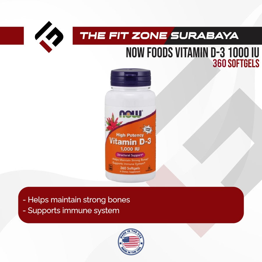 Now Foods Vitamin D3 1000 IU 360 Softgels Now D-3 For Immunity