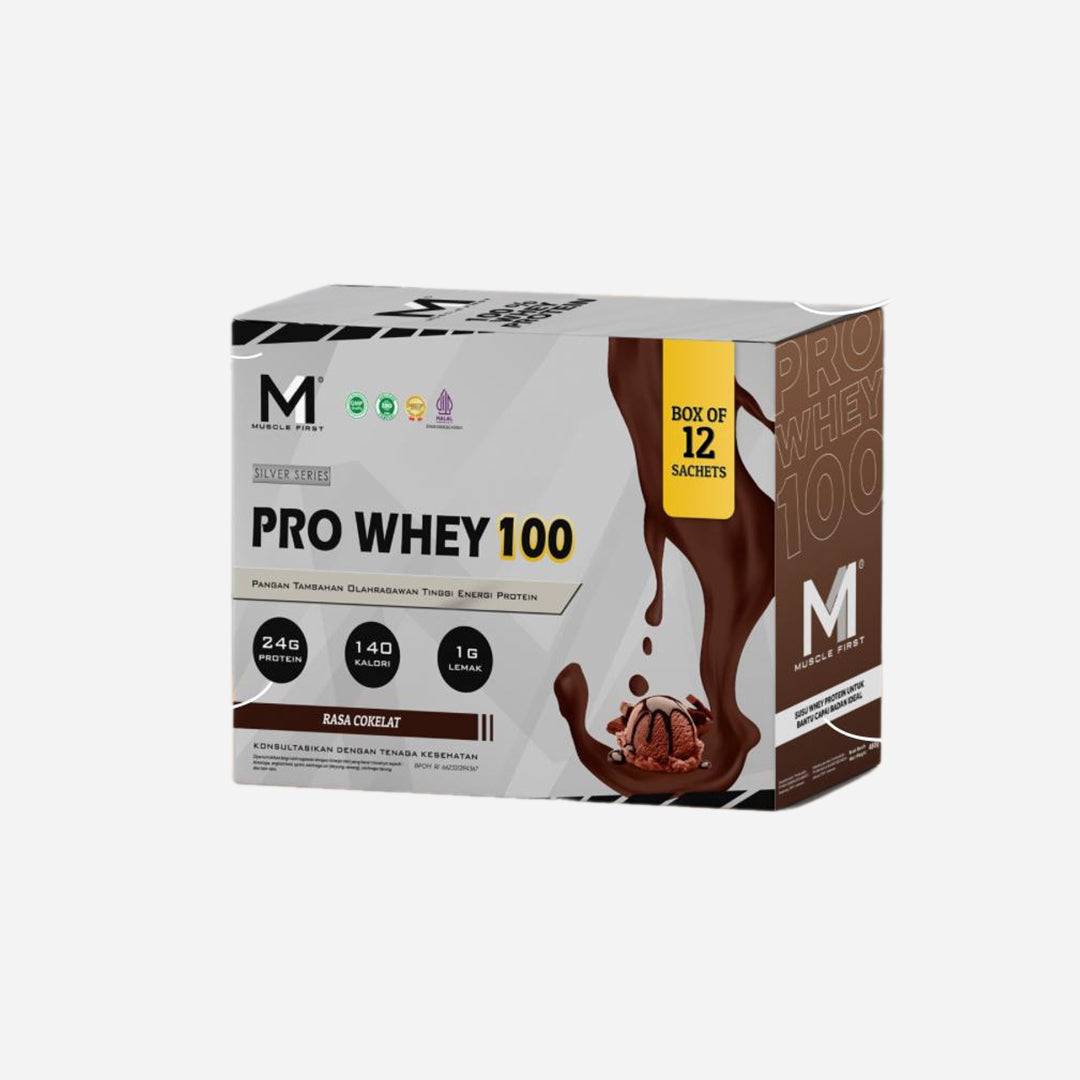 MUSCLE FIRST Pro Whey 100 Box 12 Sachet Suplemen Fitness M1 Pro Whey Protein