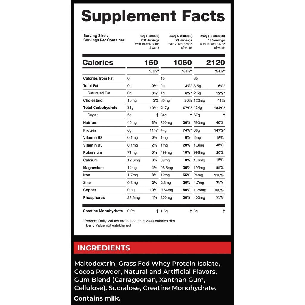 LINDEN Nutrition LinMass Gainer 17,6 Lbs 100% Isolate Zero Lactose Free Import