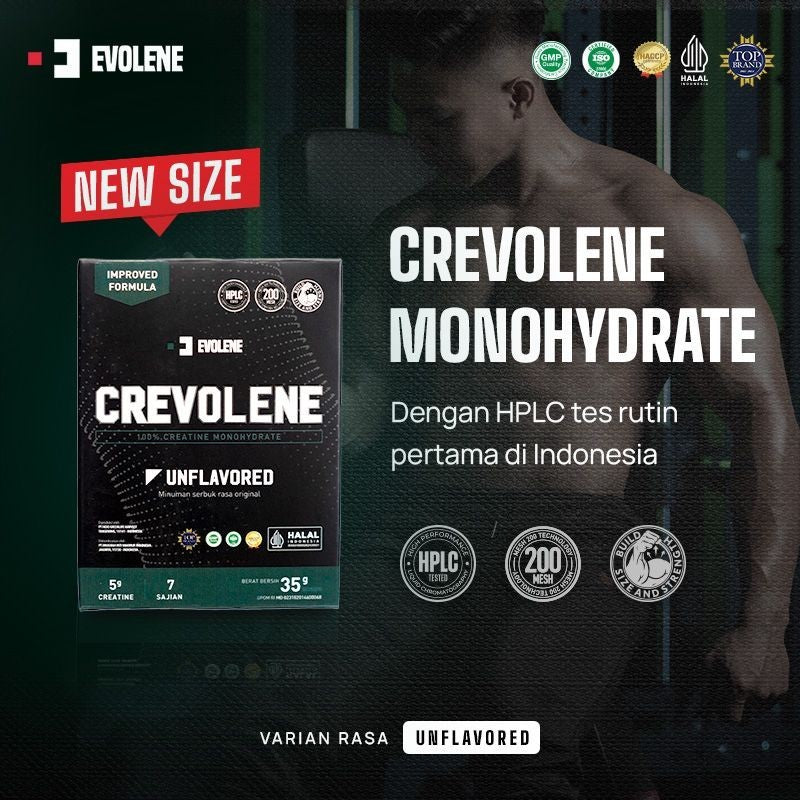 EVOLENE Crevolene Monohydrate 35 Gram 7 Sachet Supplemen Kreatine Monohydrate