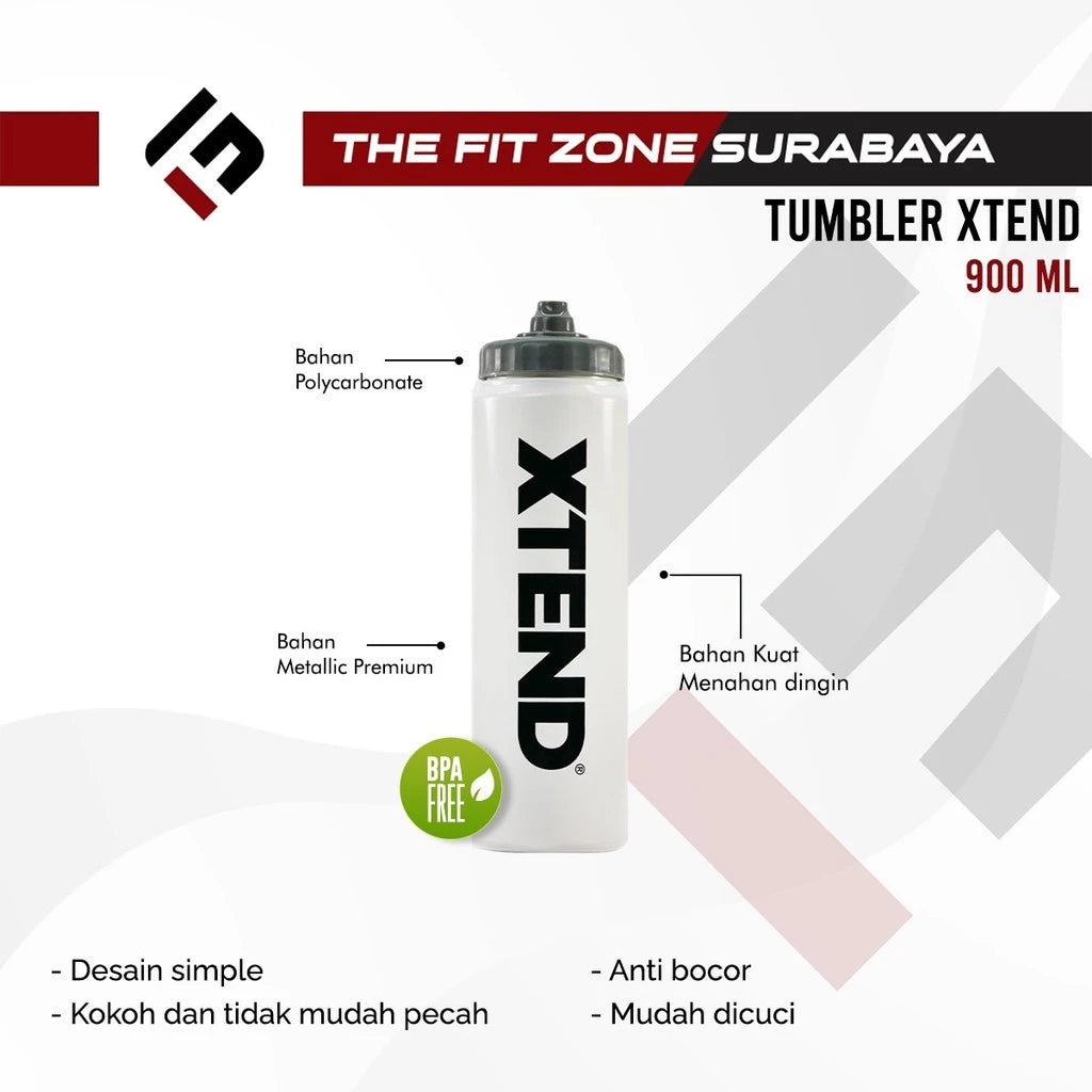 XTEND Original Limited Edition White Tumblr 900 Ml Botol Minum Putih Tahan Lama Bebas BPA