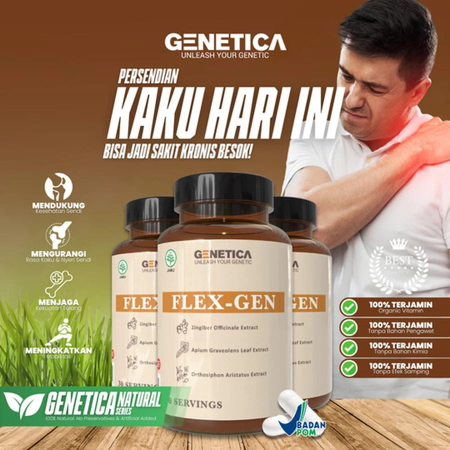 GENETICA Flex Gen 60 Kapsul Suplemen Herbal Pereda Nyeri Sendi Flex-Gen