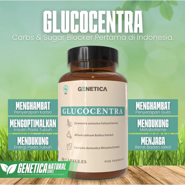 GENETICA Glucocentra 60 Kapsul Kontrol Gula Darah dan Karbohidrat Herbal