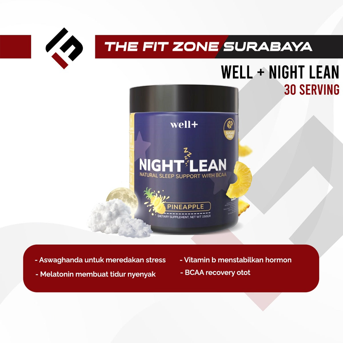 Well + Night Lean Fat Burner 150 Gram 30 Servings