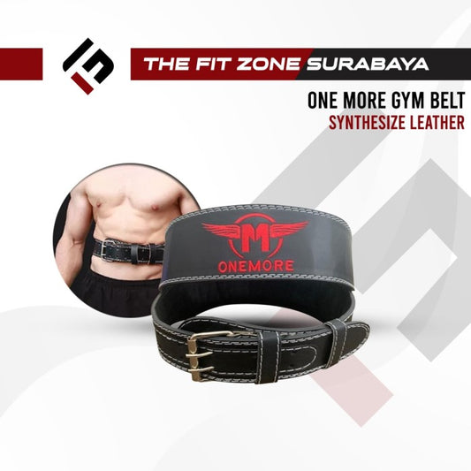 GYM Belt ONE MORE Synthesize Leather Sabuk Gym OneMore Kulit sintetis