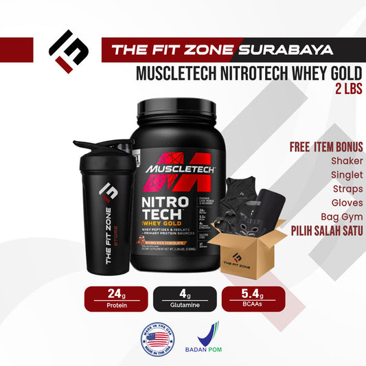 MUSCLETECH Nitrotech Whey Gold 2.2lbs Supplemen Fitness Whey Protein Nitro Tech Certificate AOM