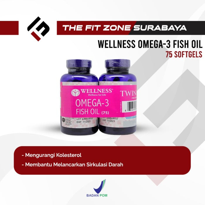 Wellness Omega 3 1000MG 75 Softgels EPA & DHA Buy 1 Get 1 FREE