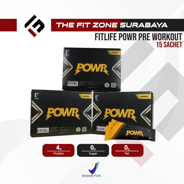 Fitlife Pre Workout POWR 15 Servings BPOM Halal Preworkout