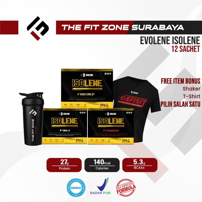 Evolene Isolene 396 Gram (12 sachet) Whey Protein Isolate BPOM