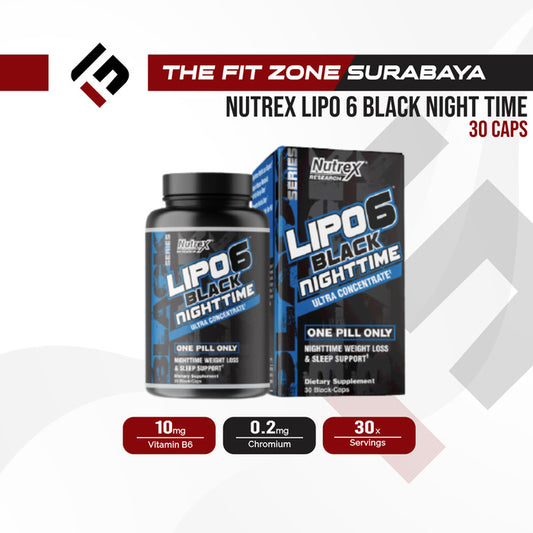 Nutrex Lipo 6 Black Night Time Ultra Concentrate 30 Caps Nite Fat Burn