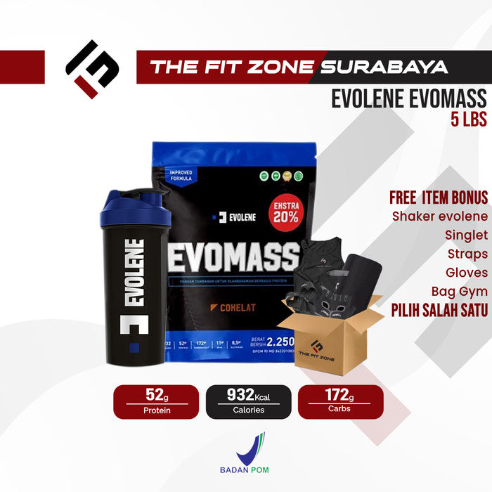 Evolene EvoMass Gainer 5 Lbs 2.350 Gram Weight Gainer Evolene BPOM