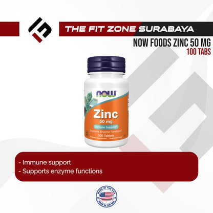 Now Foods Zinc 50 Mg Immune Support 100 Tablets Zinc Gluconate