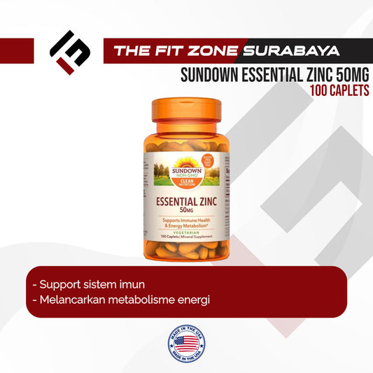 Sundown Essential Zinc 50mg 100 Caplets For Immune Health & Metabolism