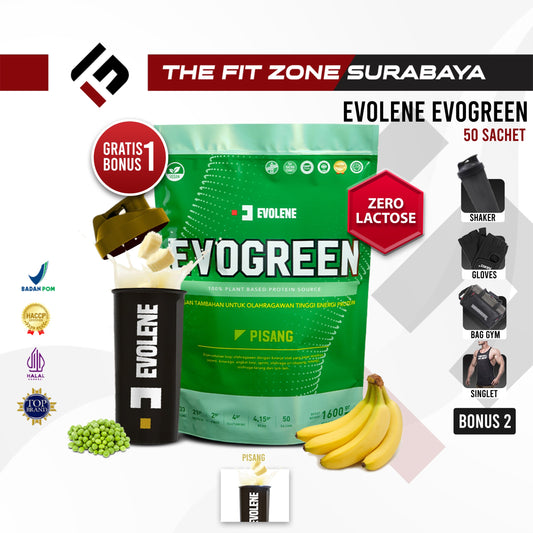EVOLENE Evogreen 50 Servings (50 Sachet) Supplemen Fitnes Vegan Whey Protein
