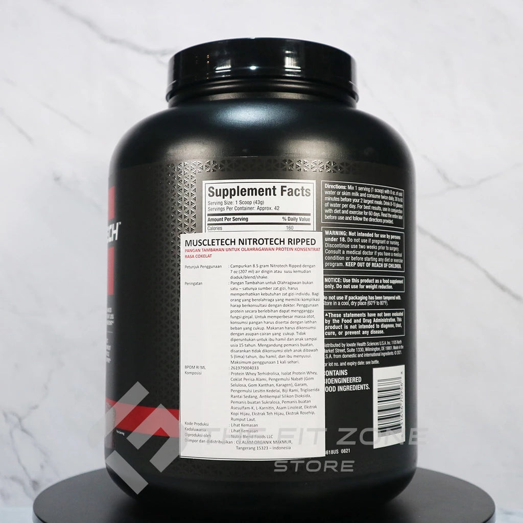 MUSCLETECH Nitrotech Ripped 4 Lbs Supplement Fitness Whey Protein Blend + Fat Burn