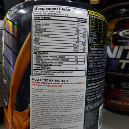 MUSCLETECH Nitrotech Performance 4 lbs / 1.800 Gram Supplemen Fitness Whey Resmi Certificate