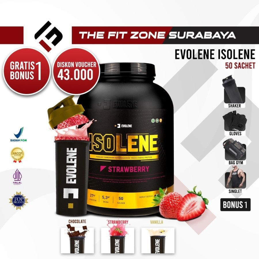 Evolene Isolene 50 Sachet (1.650 gram) Whey Protein Isolate BPOM