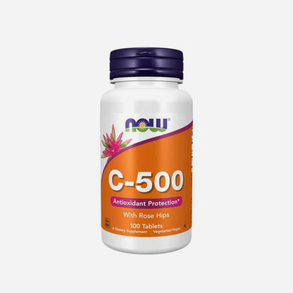 Now Foods C-500 100 Tablet Vitamin C 500mg Jaga Immunitas Tubuh