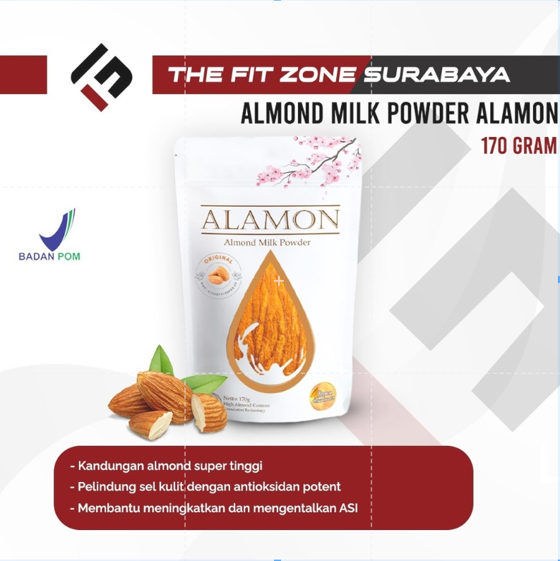 ALAMON GO Milk Powder Almond 170 Gram Susu Ibu Hamil Menyusui Asi Booster