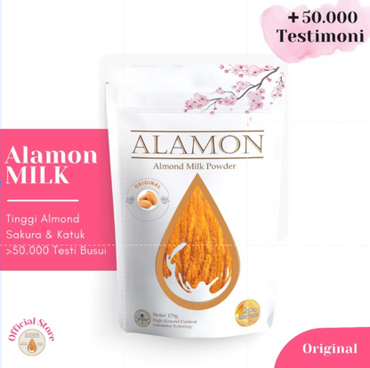 ALAMON GO Milk Powder Almond 170 Gram Susu Ibu Hamil Menyusui Asi Booster