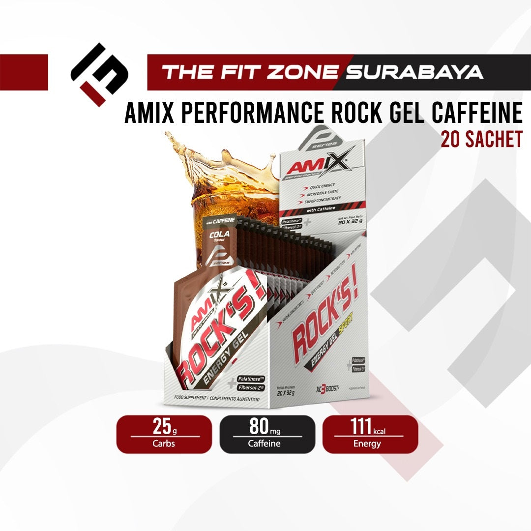 Amix Performance Rock Gel with Caffeine 20 Sachet x 32 Gram Box