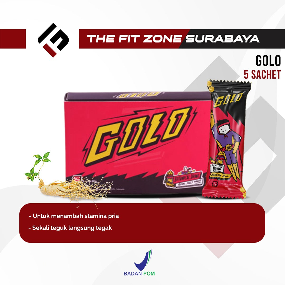 GOLO Ginseng Botanical Banana 5 Sachet Box