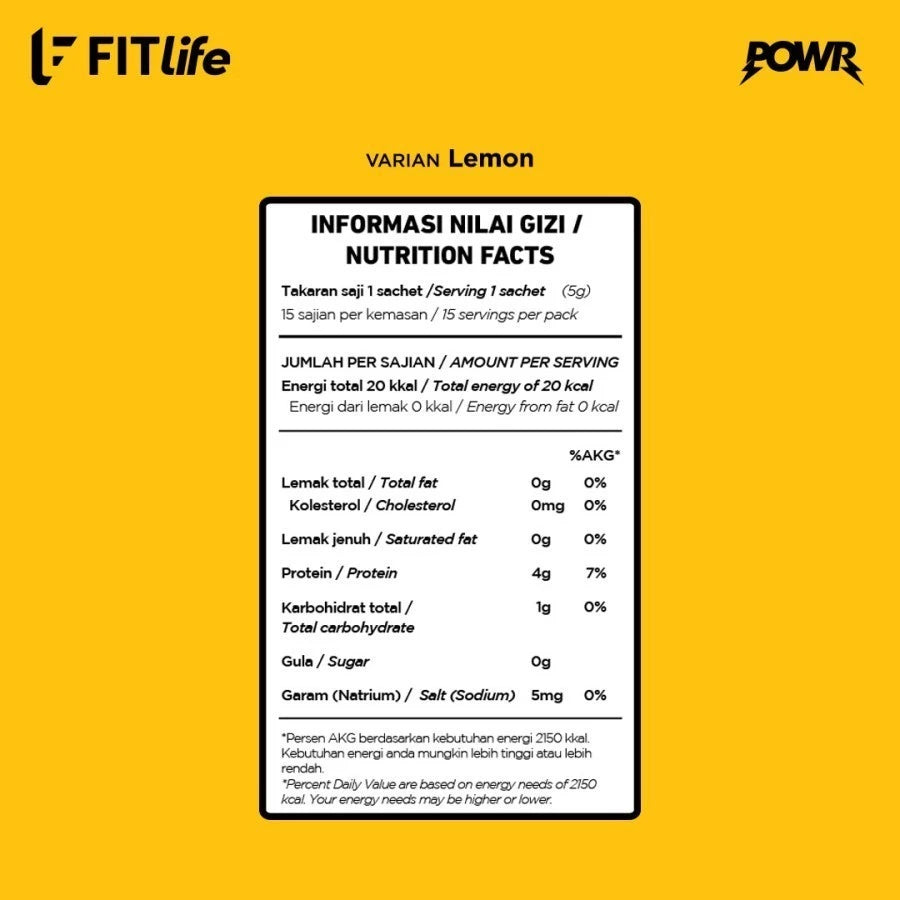 FITLIFE Pre Workout POWR 15 Servings Supplement Fitness Preworkout Lokal PWO Energy Drink