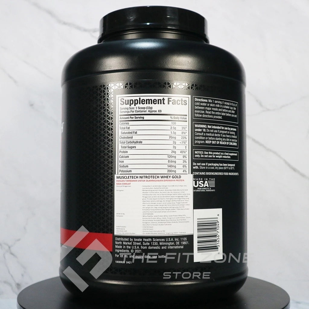 MUSCLETECH Nitrotech Whey Gold 5,03 Lbs Whey Protein Isolate Peptides
