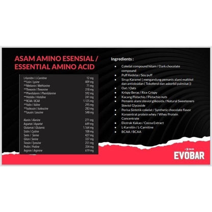 EVOLENE Evobar 1 Box 12 Sachet Snack Protein Bar