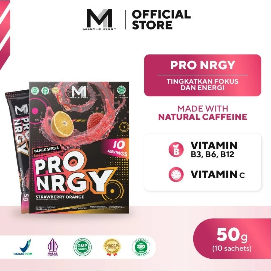 MUSCLE FIRST Pro NRGY 10 Sachet Suplementasi Fitness Pre Workout Lokal M1 PWO