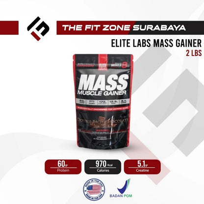 ELITE LABS Mass Muscle Gainer 2 Lbs Supplementasi Fitness Weight Gainer Elitelabs