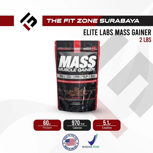 ELITE LABS Mass Muscle Gainer 2 Lbs Supplementasi Fitness Weight Gainer Elitelabs