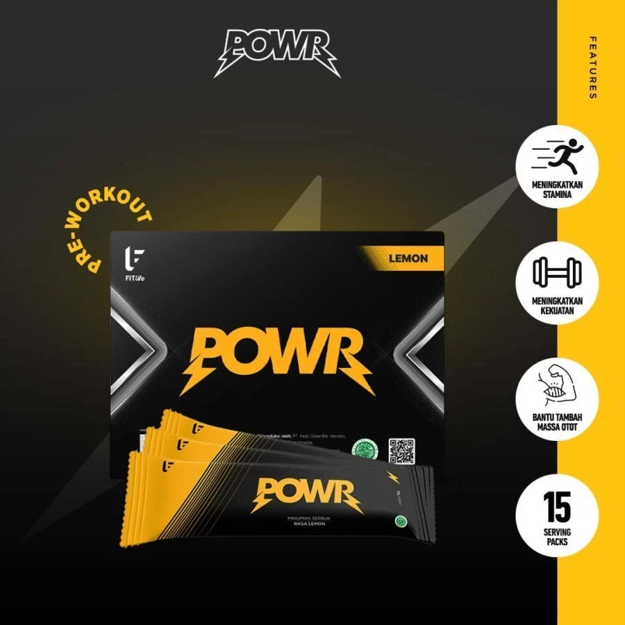 FITLIFE Pre Workout POWR 15 Servings Supplement Fitness Preworkout Lokal PWO Energy Drink