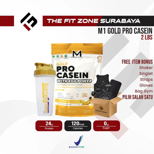MUSCLE FIRST Gold Pro Casein 2 Lbs With Egg Power Suplemen Fitness