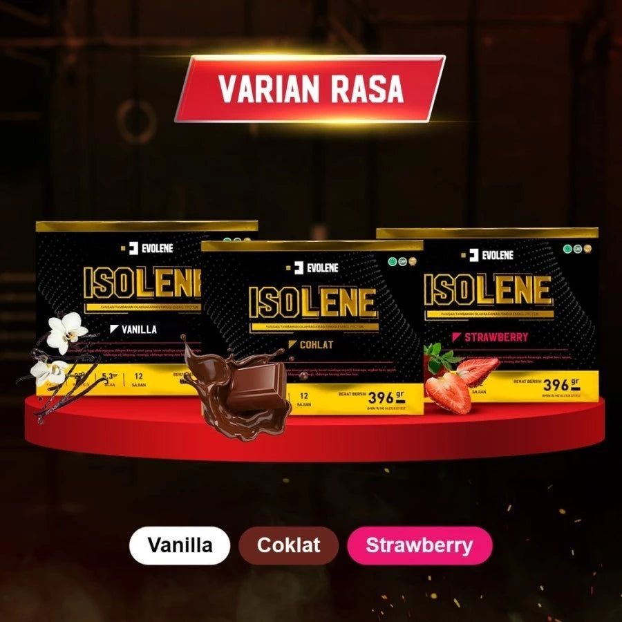 Evolene Isolene 396 Gram (12 sachet) Whey Protein Isolate BPOM