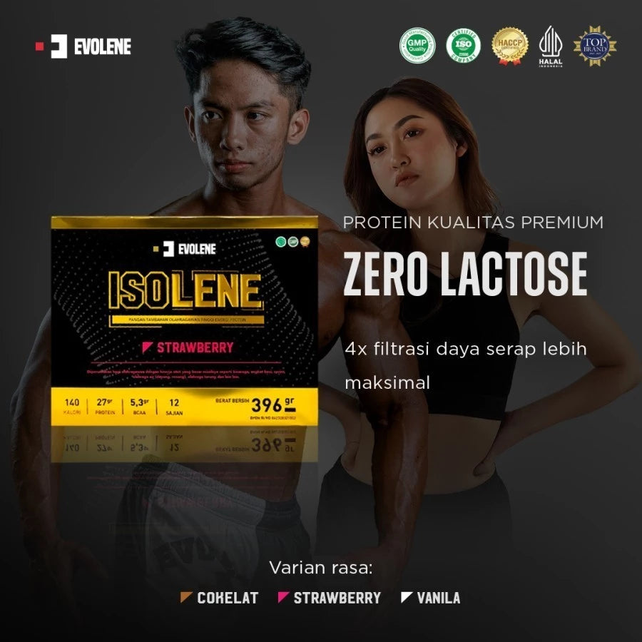 Evolene Isolene 396 Gram (12 sachet) Whey Protein Isolate BPOM